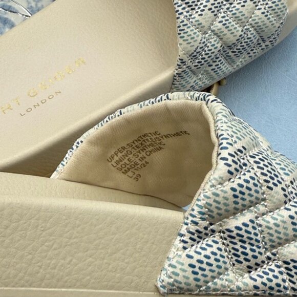 🆕 KURT GEIGER LONDON 🧿 NWOB Meena Eagle Slide, White Stripe - Sz 39 US 8.5 - Picture 13 of 15